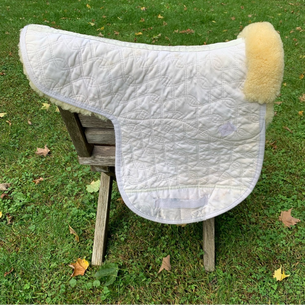 Dressage Half Pad German-made -  with lambskin seat and saddle flaps
